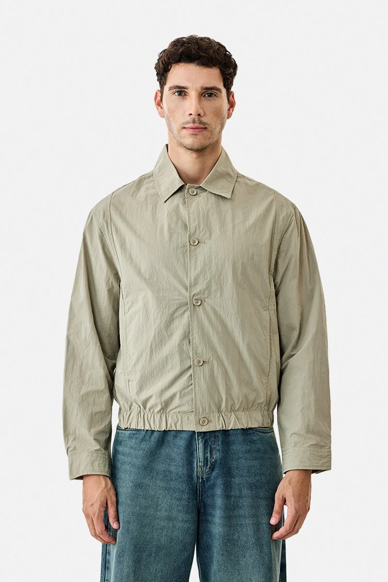 Snitch Khaki Crushed Bomber Jacket for Men | Best Price UAE
